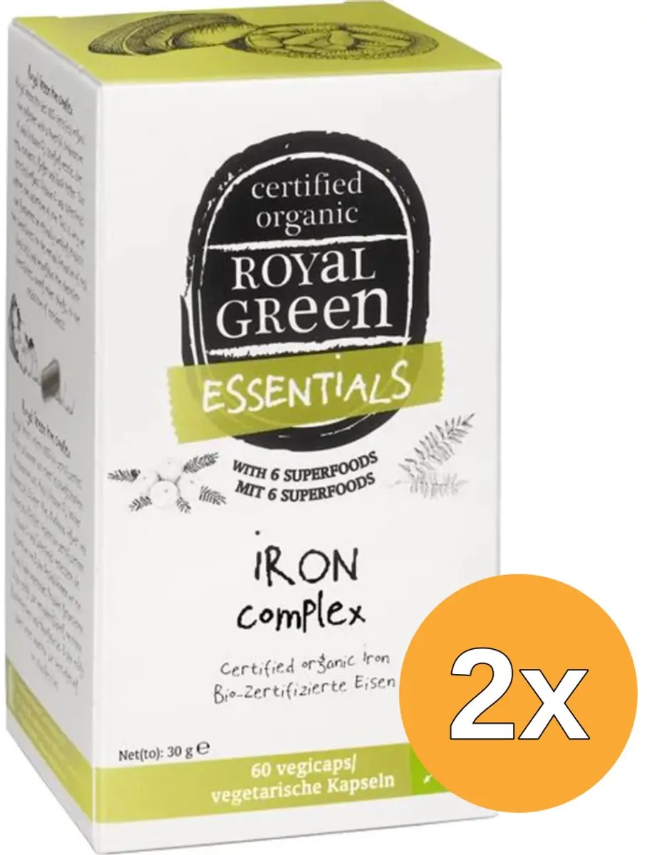 2x Royal Green Iron complex (60 vega capsules)