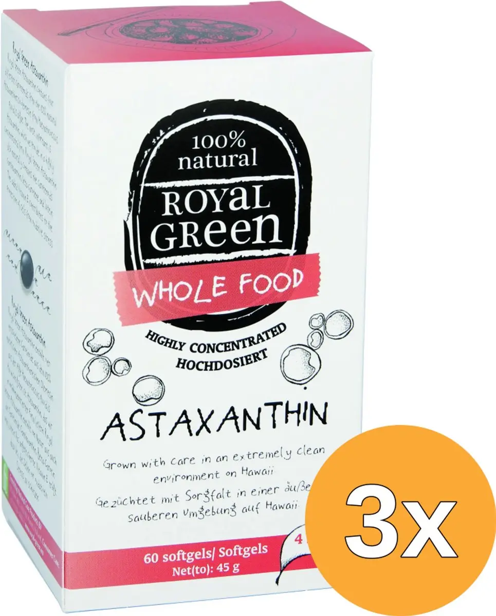 3x Royal Green Astaxanthine (60 softgels)