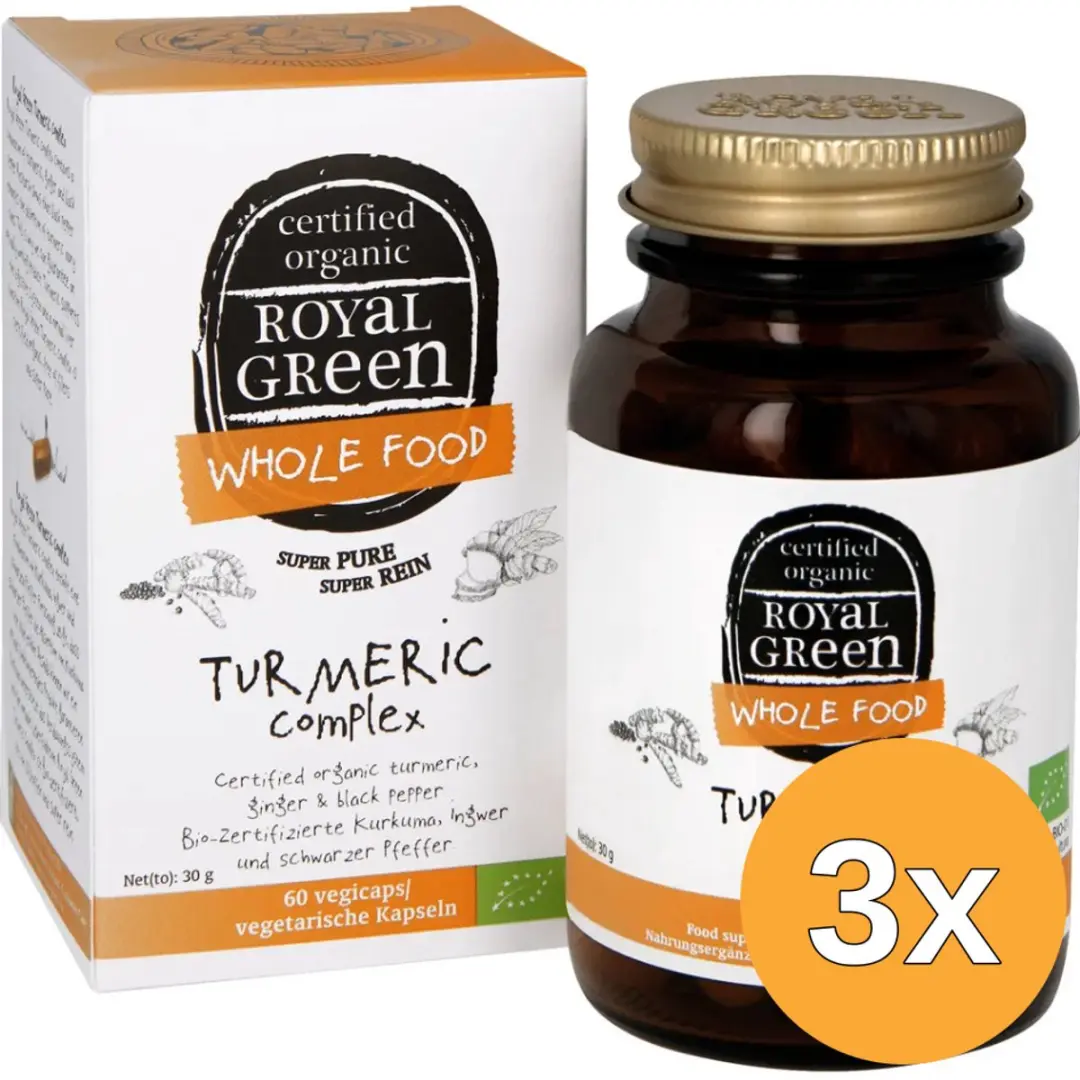 3x Royal Green Turmeric Complex Bio (60 vega capsules)