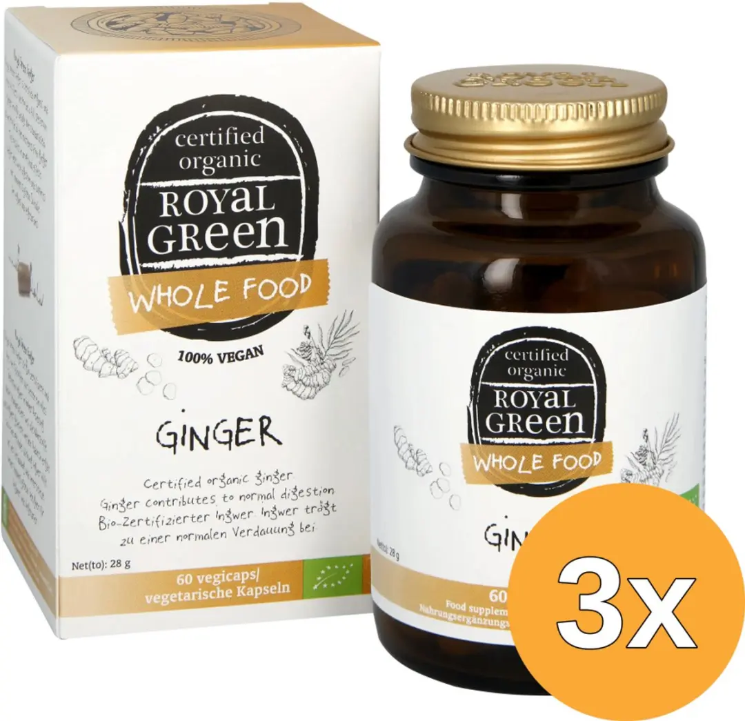 3x Royal Green Gember bio (60 vega capsules)