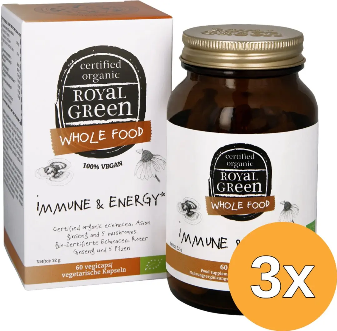 3x Royal Green Immune & Energy Bio (60 vega capsules)