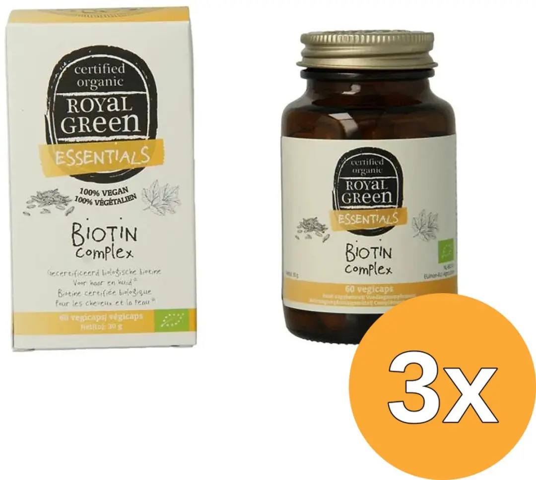 3x Royal Green Biotine Complex Bio (60 vega capsules)