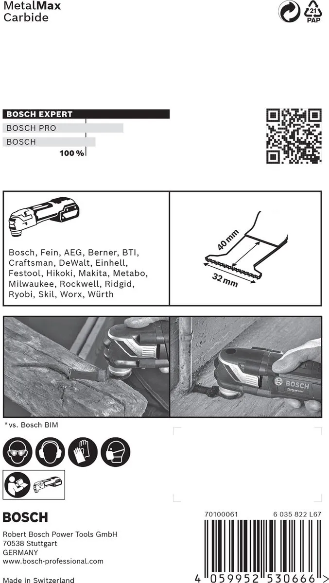 Bosch Professional EXPERT Starlock AIZ 32 AIT Zaagblad Metaal 32x40mm