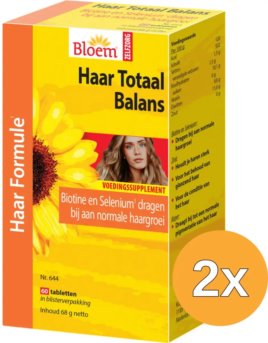 2x Bloem Haar Totaal Balans (60 tabletten)