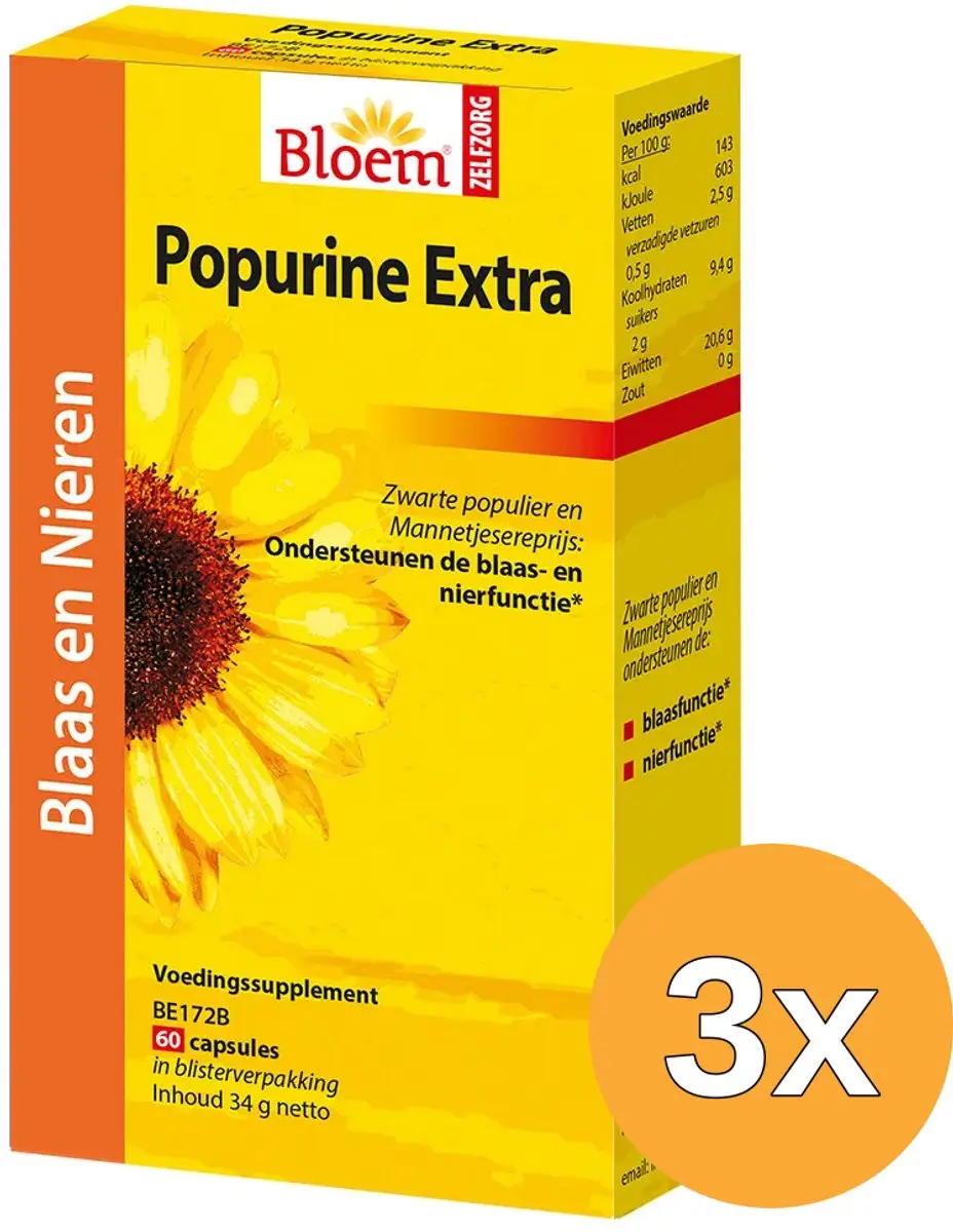 3x Bloem Popurine extra (60 capsules)