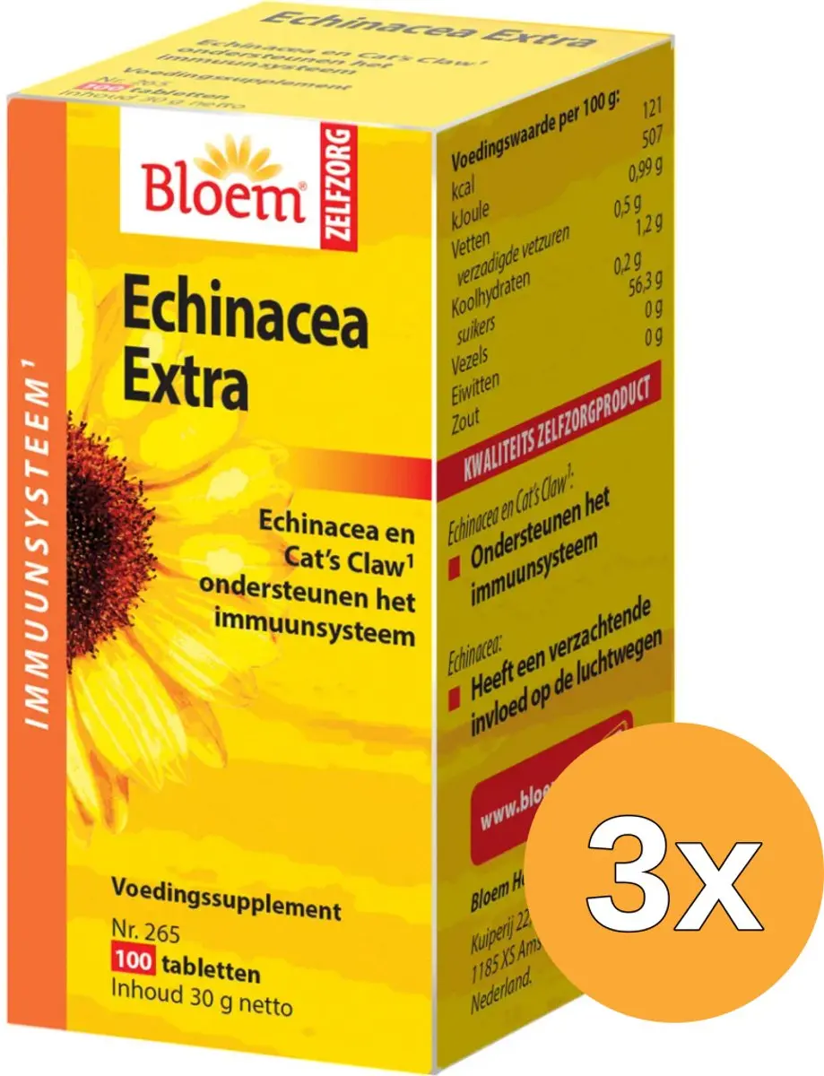 3x Bloem Echinacea (100 Tabletten)