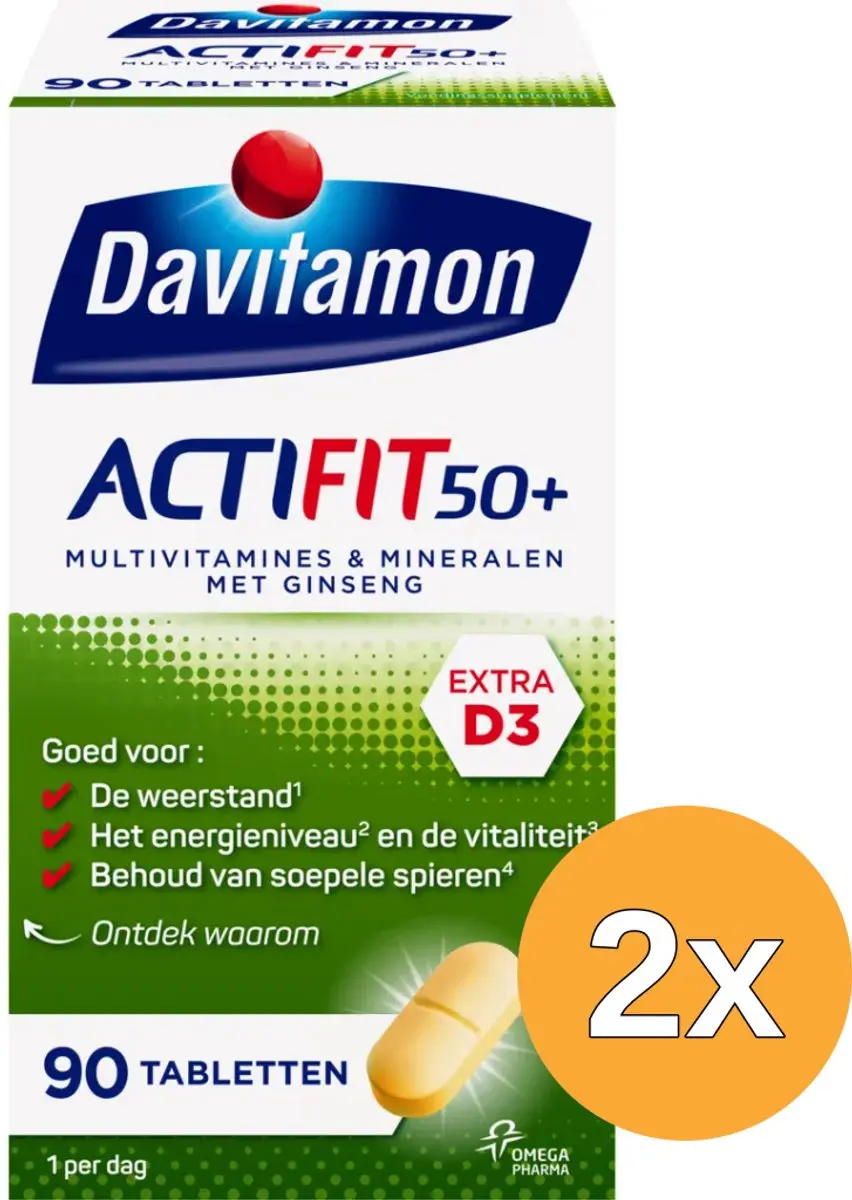 2x Davitamon Actifit 50+ (90 tabletten)