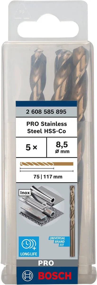 Bosch Professional ST. LINE HSS-CO Boor 8,5mm - 5 Stuks