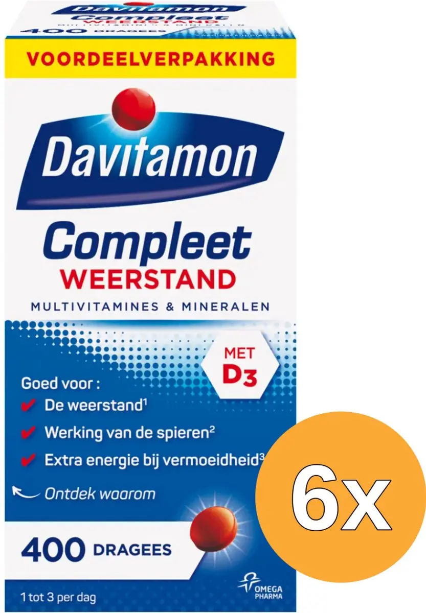 6x Davitamon Compleet weerstand (400 dragees)
