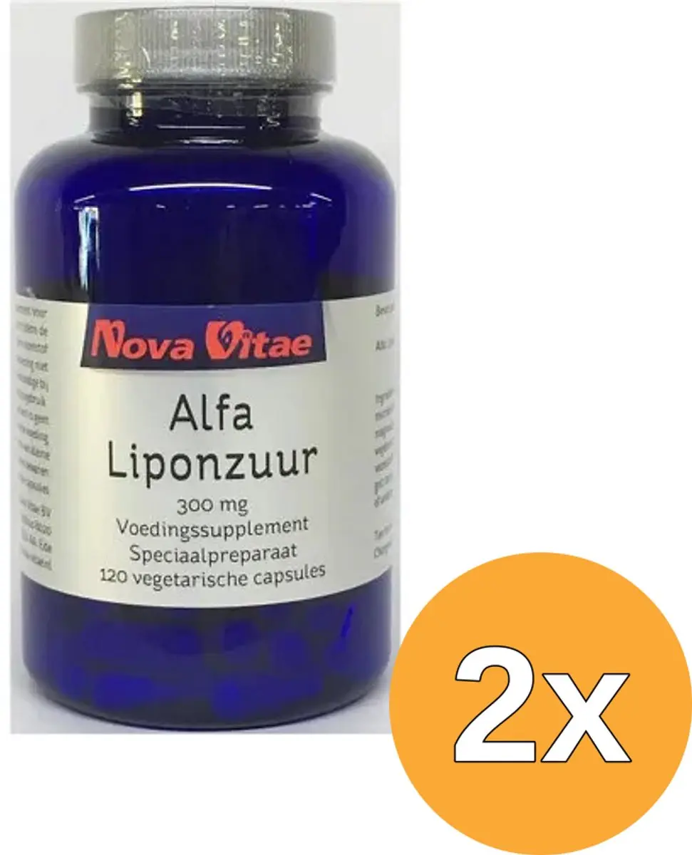 2x Nova Vitae Alfa Liponzuur 300 Mg (120 capsules)