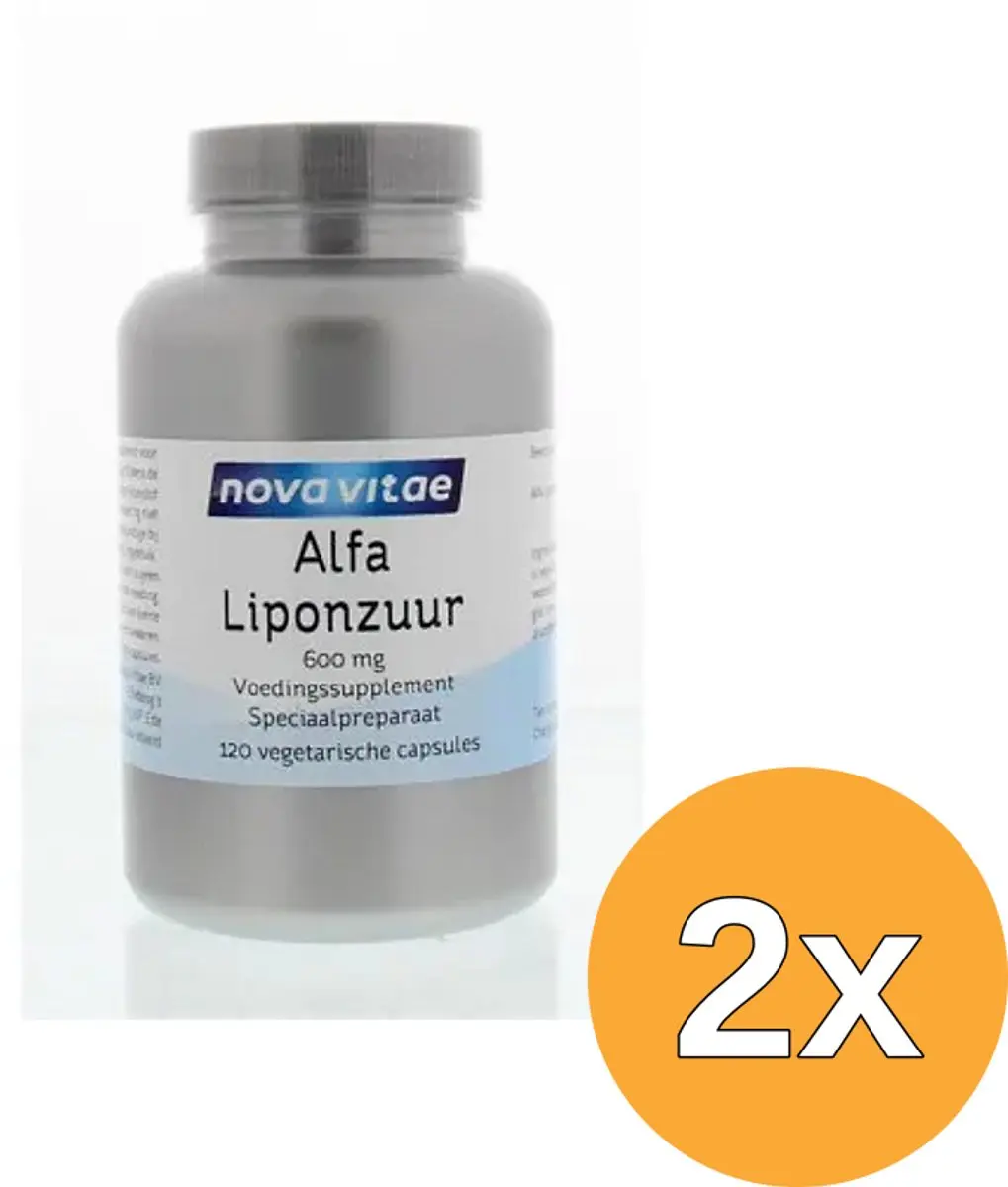 2x Nova Vitae Alfa Liponzuur 600 Mg (120 capsules)