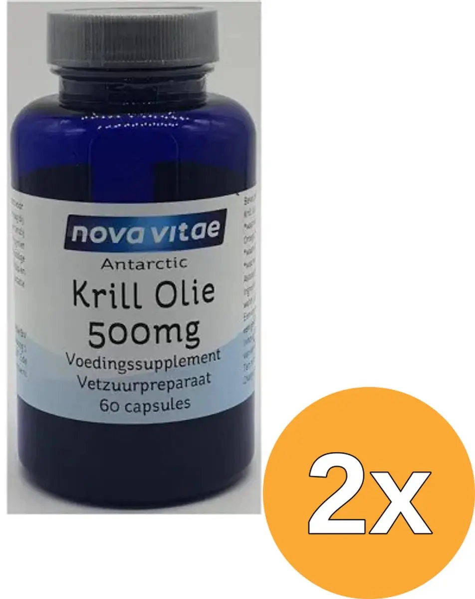 2x Nova Vitae Antarctic Krill Olie 500 Mg (60 capsules)
