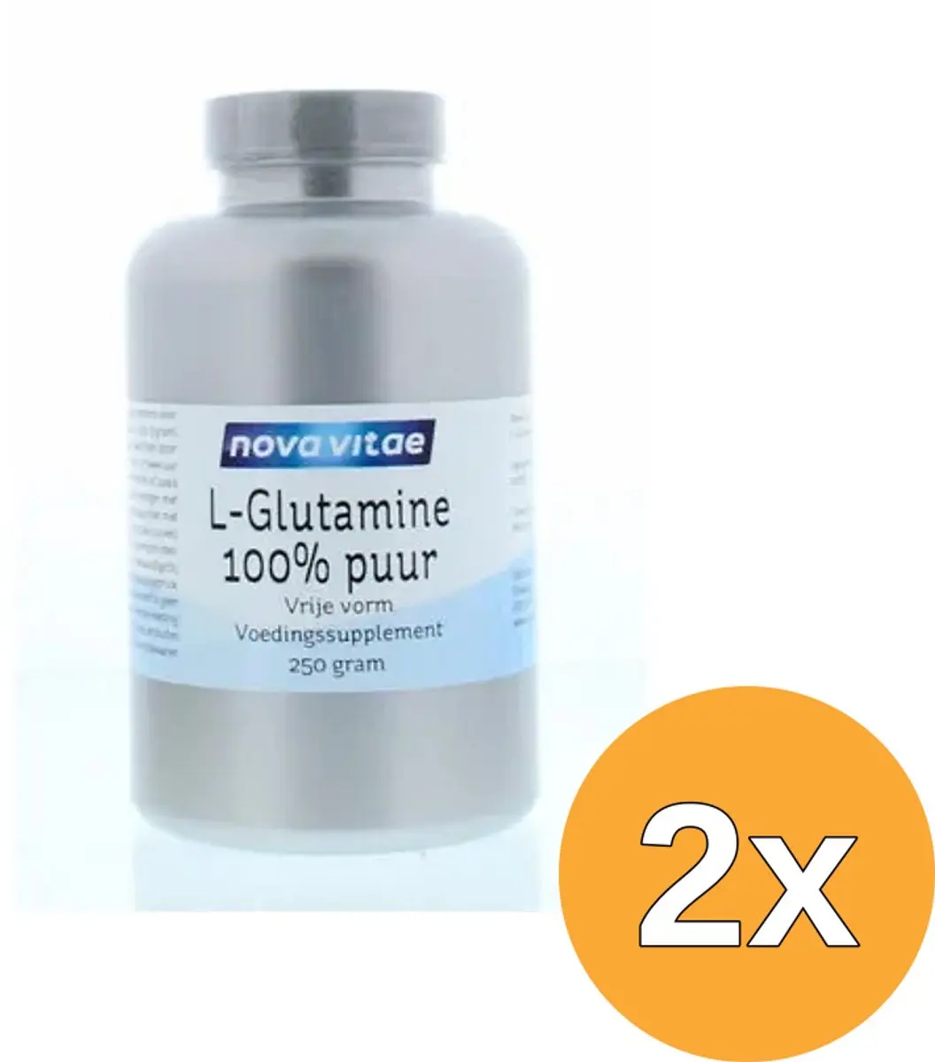 2x Nova Vitae L-Glutamine 100% puur (250 gr)