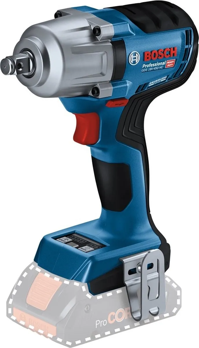 Bosch Professional GDS 18V-450 HC Slagmoersleutel 450Nm - 1/2" - Accu