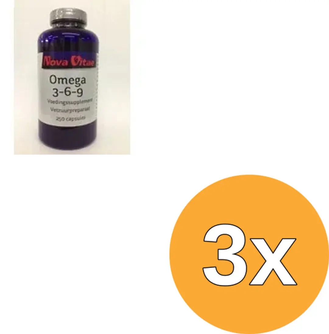 3x Nova Vitae Omega 3 6 9 1000 mg (250 capsules)