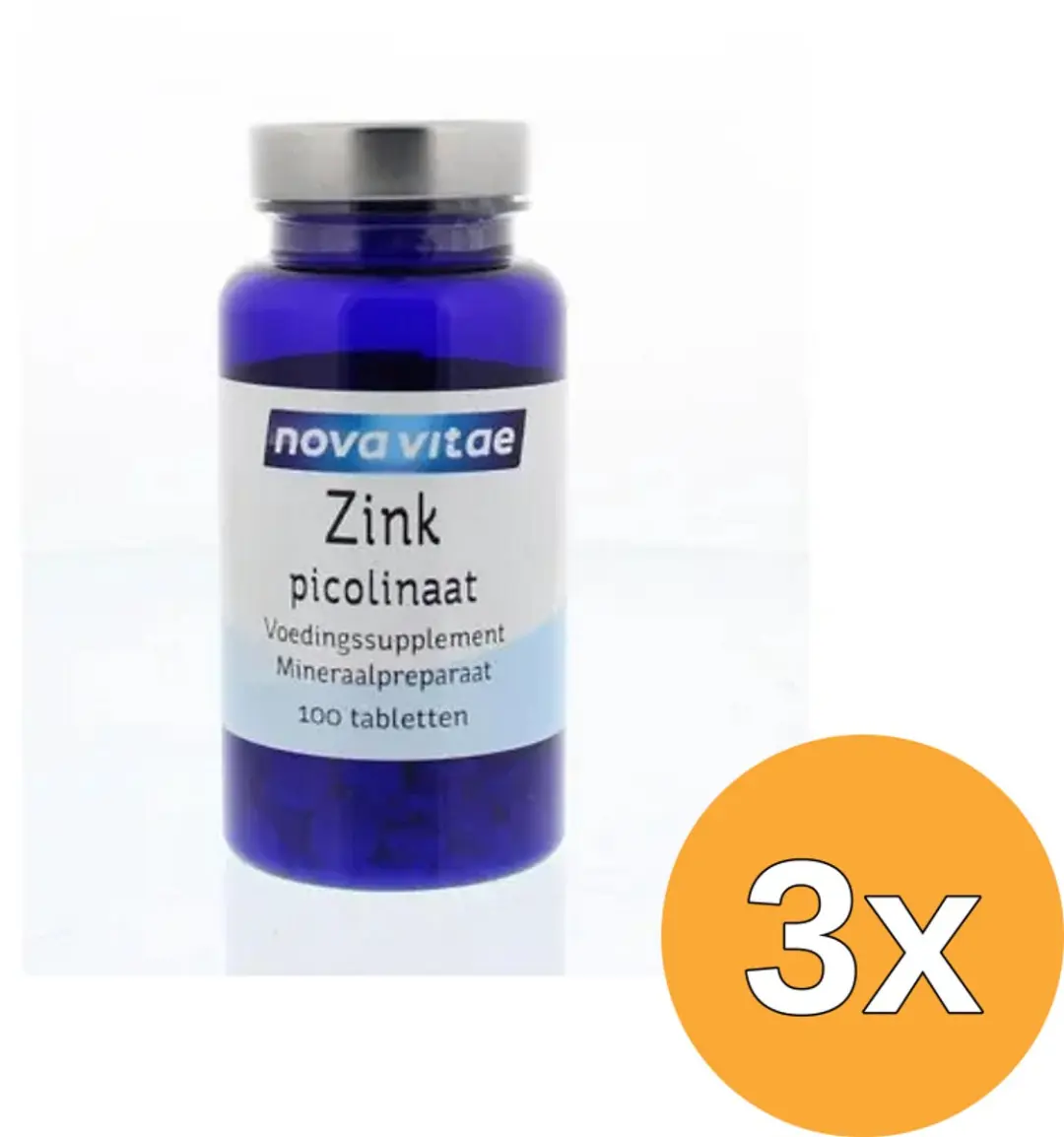 3x Nova Vitae Zink picolinaat 50mg (100 tabletten)