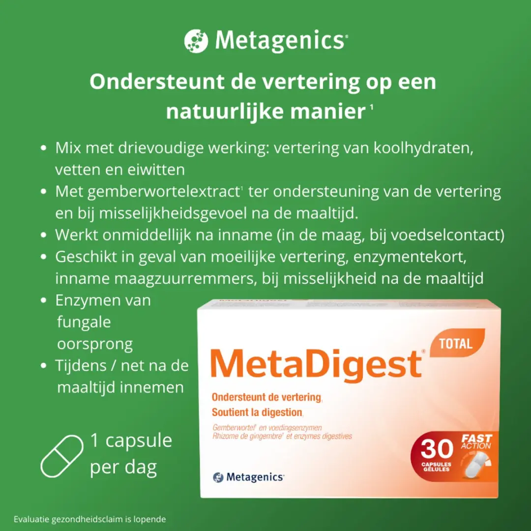 Metagenics MetaDigest Total 30 Capsules - Spijsverteringsenzymen Complex