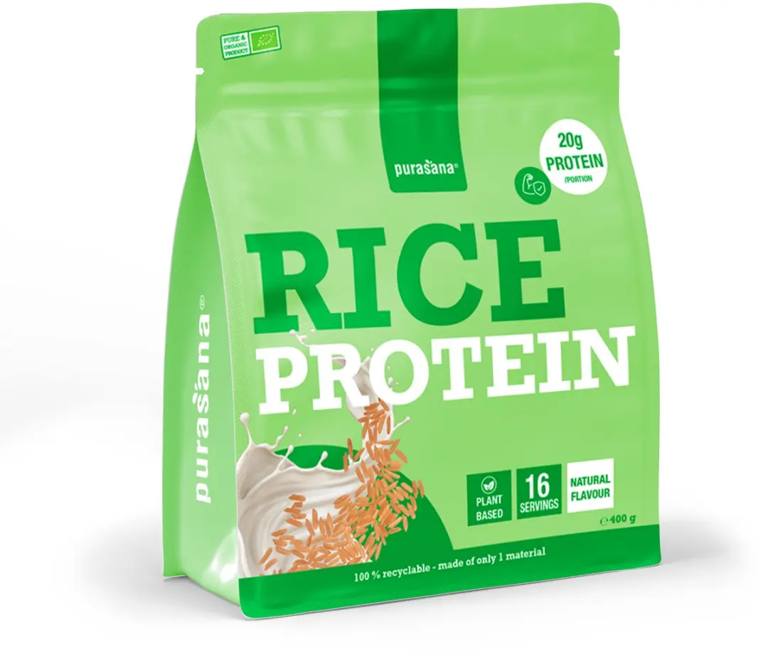 Purasana Rice Protein Powder Natural 400g - afbeelding 6 van 6