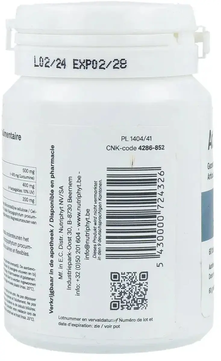 Nutriphyt Athrophar Tabletten - 60 Stuks