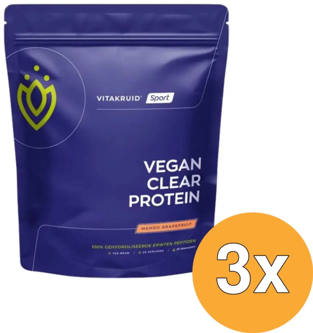 3x Vitakruid Vegan Clear Protein (750 gr)