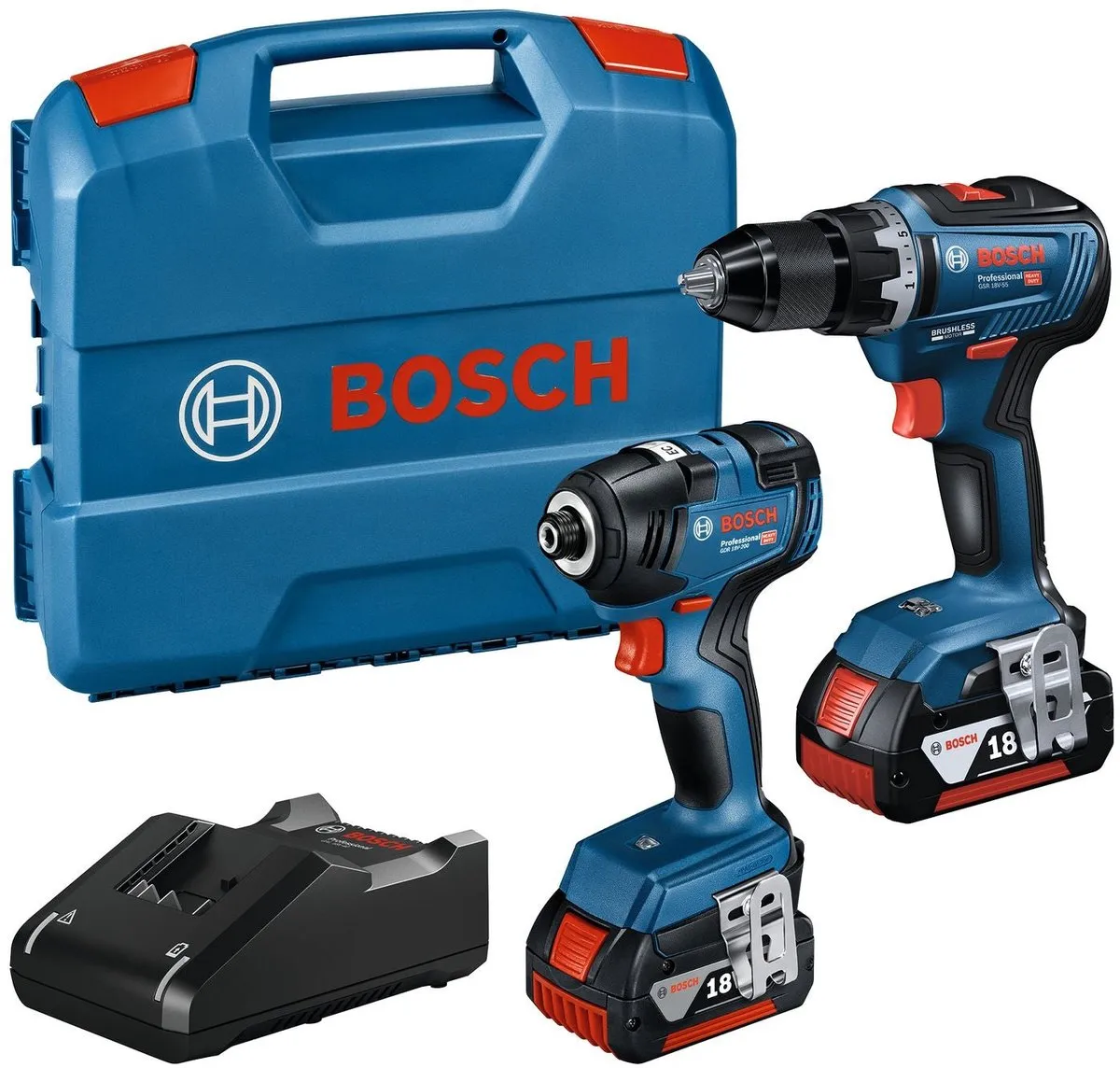 Bosch Professional GDR 18V-200 & GSR 18V-55 Gereedschapscombiset - 2x 18V 4.0Ah
