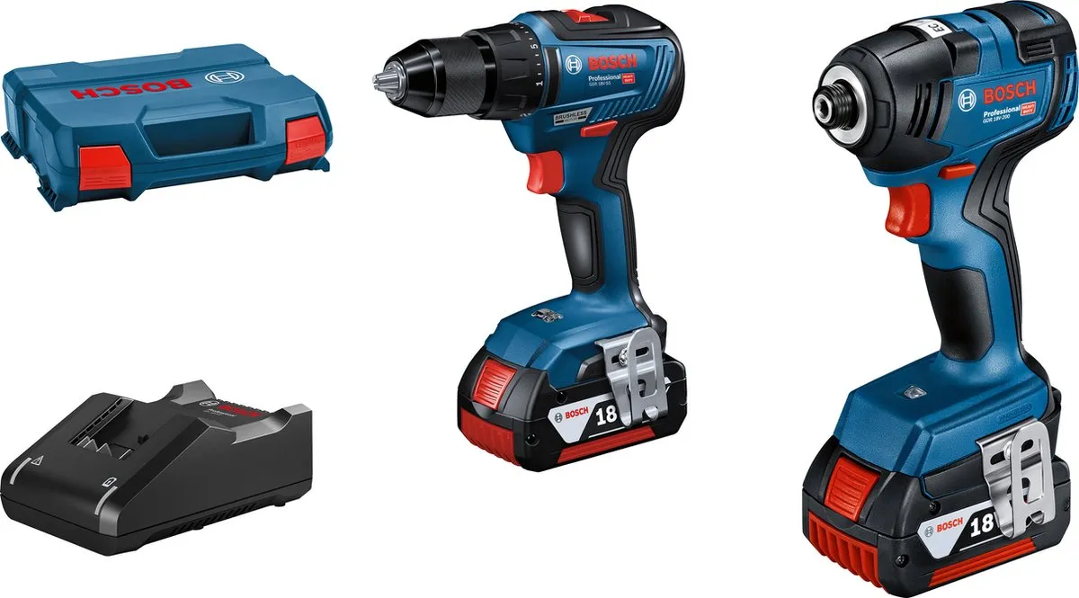 Bosch Professional GDR 18V-200 & GSR 18V-55 Gereedschapscombiset