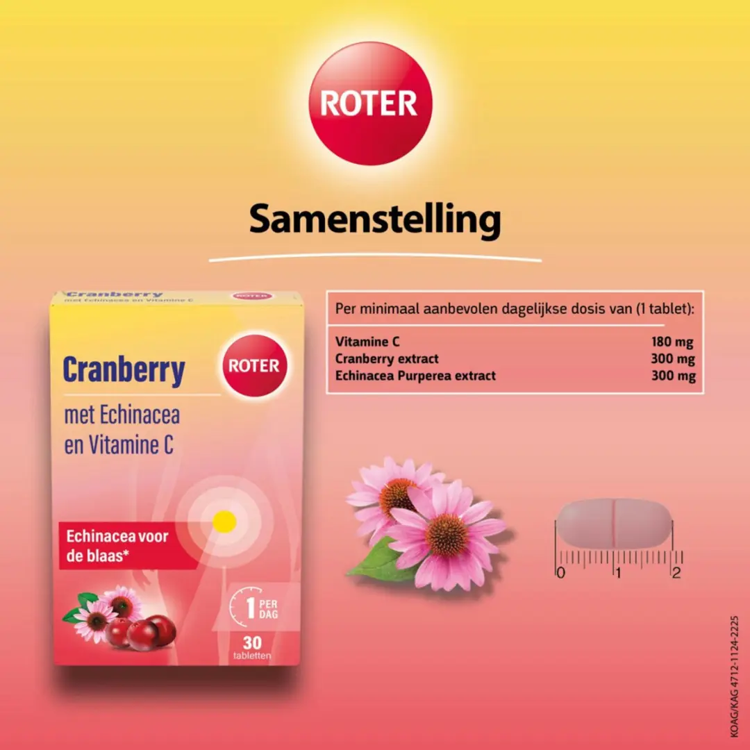 Roter Cranberry Vitamine C Echinacea 90 tabletten - 3x30