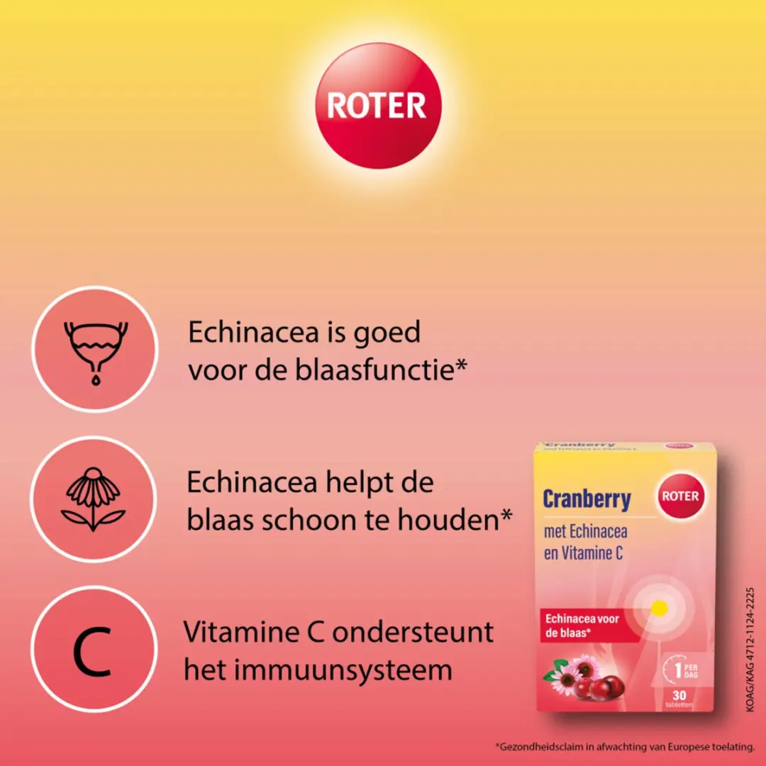 Roter Cranberry Vitamine C Echinacea 90 tabletten - 3x30