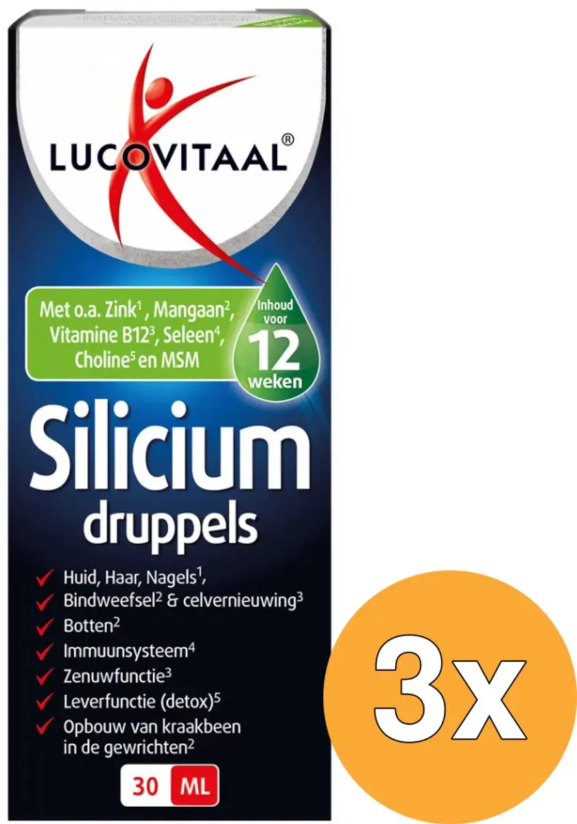 3x Lucovitaal Silicium Druppels (30 ml)