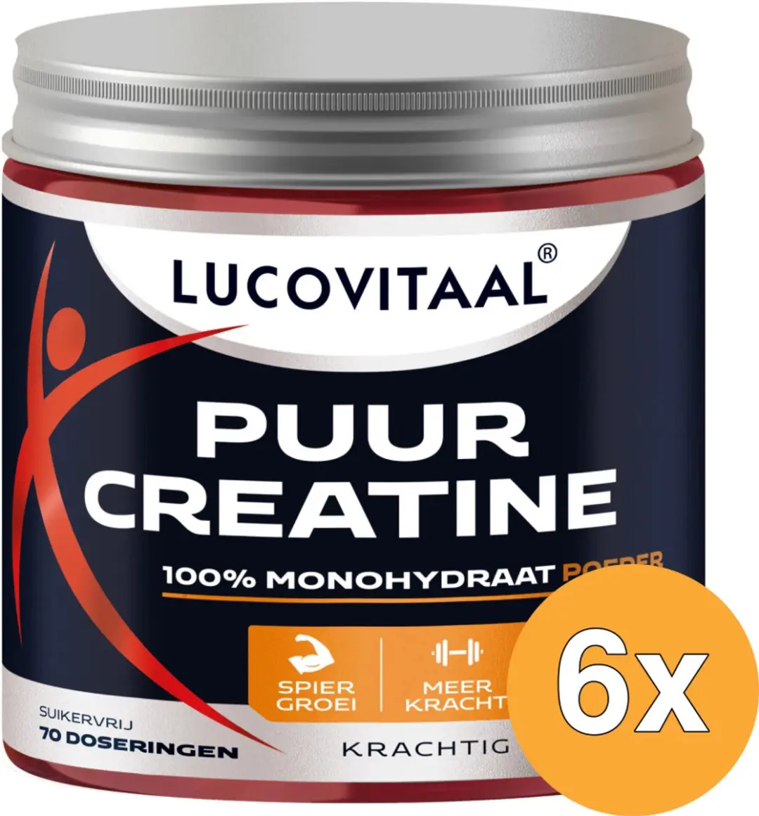 6x Lucovitaal Creatine poeder Puur Vegan (210 gr)