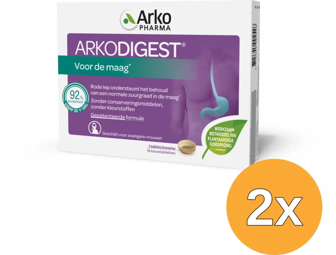 2x Arkocaps Arkodigest (16 kauwtabletten)