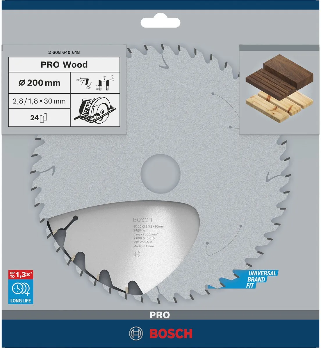 Bosch Professional Cirkelzaagblad Optiline 200x30x2,8mm - 24T - Hout/Metalen