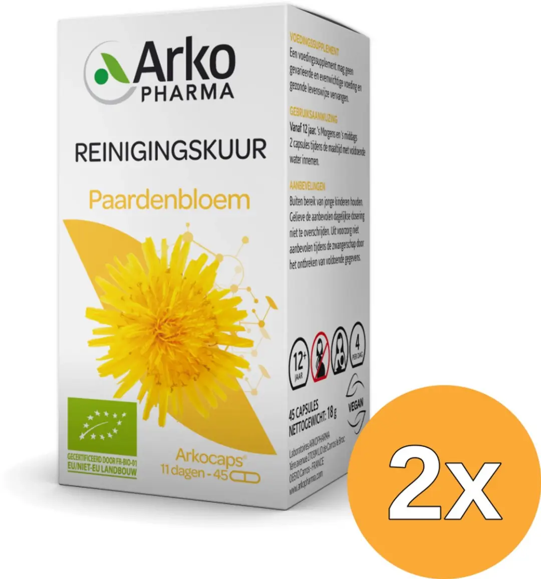 2x Arkocaps Paardenbloem Bio (45 capsules)