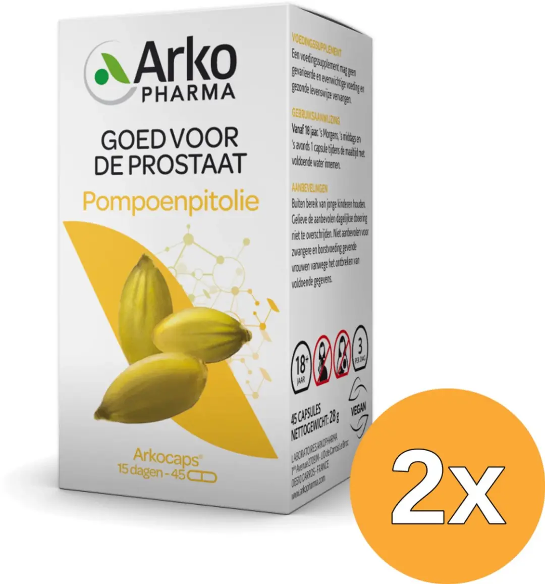 2x Arkocaps Pompoenpitolie (45 capsules)