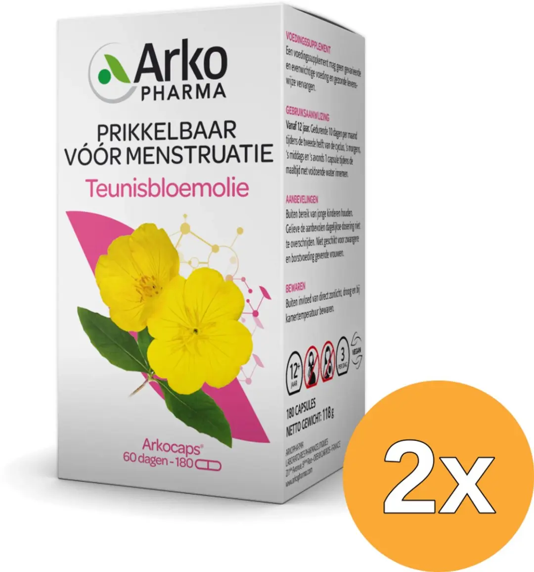 2x Arkocaps Teunisbloemolie (180 capsules)
