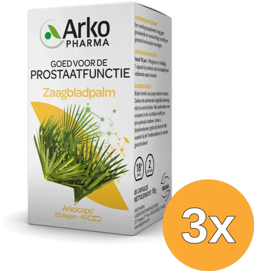 3x Arkocaps Zaagbladpalm (45 capsules)