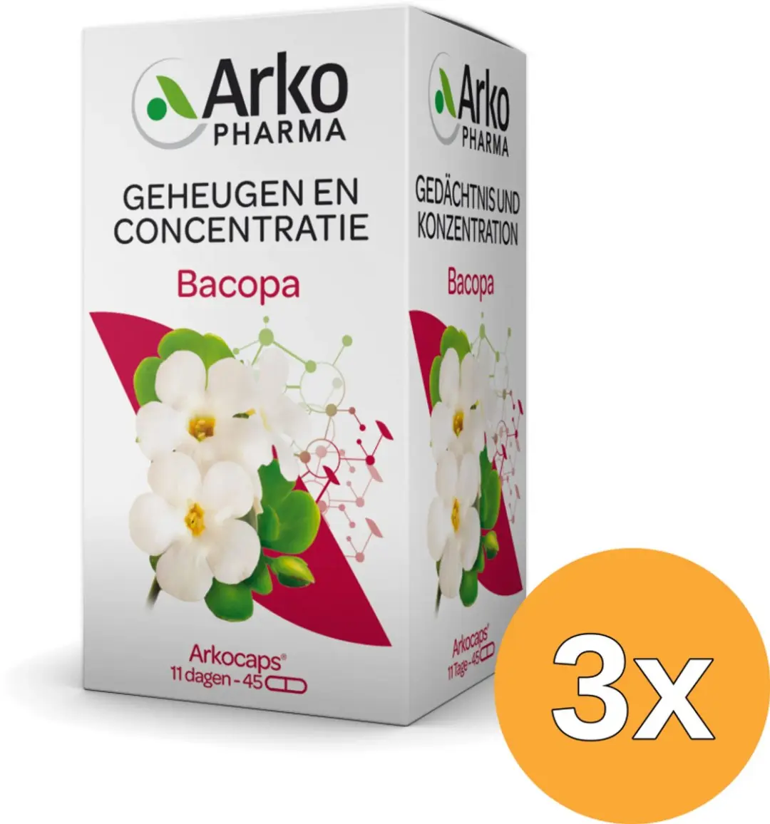 3x Arkocaps Bacopa (45 capsules)