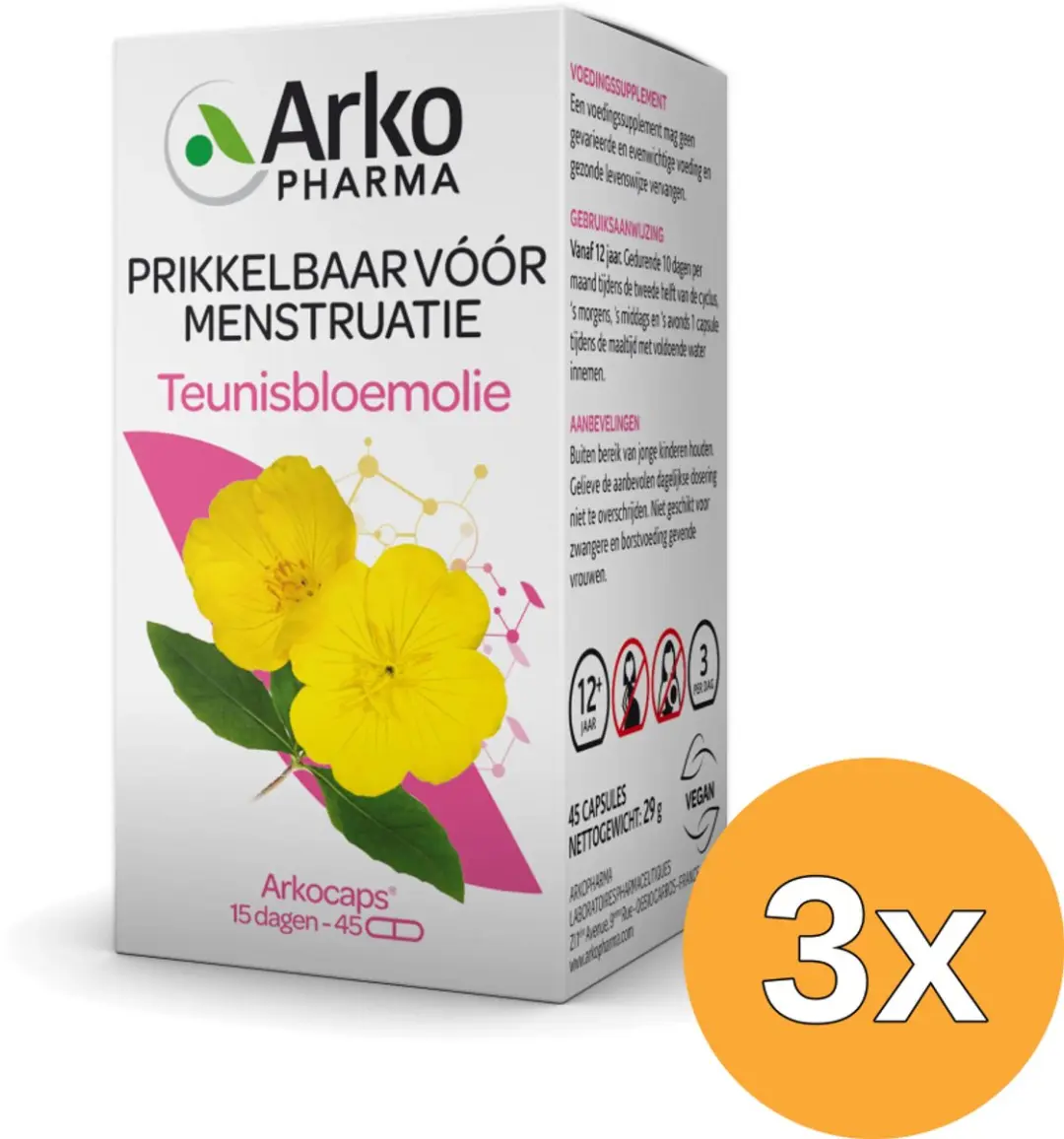 3x Arkocaps Teunisbloemolie Bio (45 capsules)