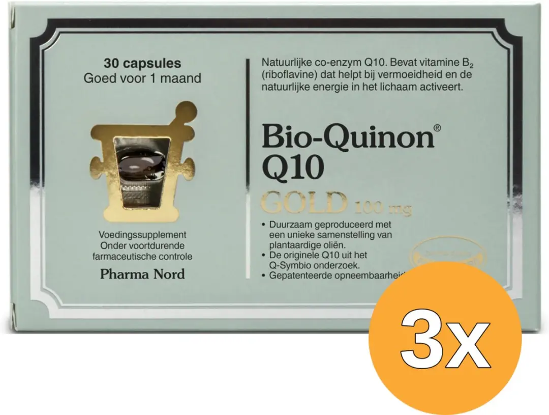 3x Pharma Nord Bio Quinon Q10 Gold 100mg (30 capsules)