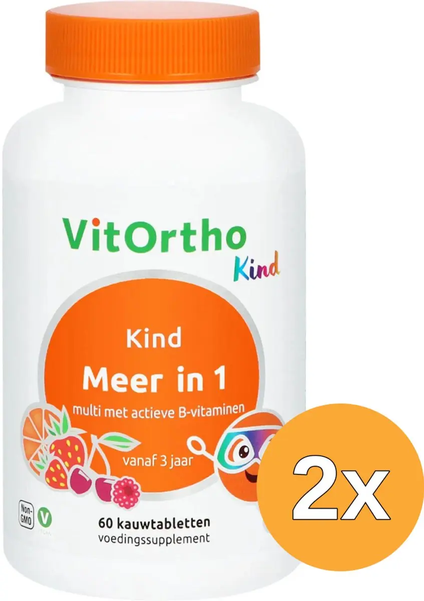 2x VitOrtho Meer in 1 kind (60 kauwtabletten)