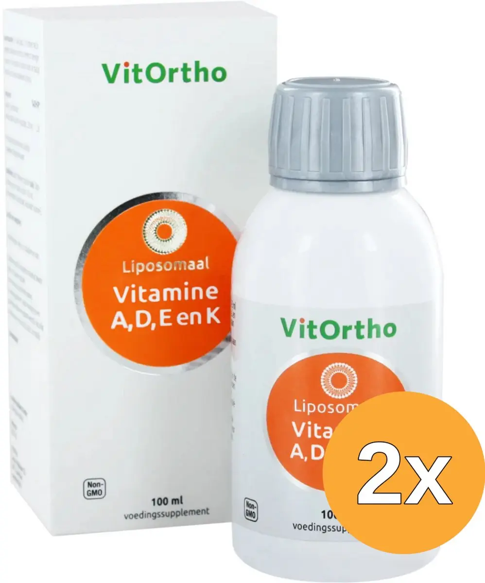 2x VitOrtho Vitamine A D E en K liposomaal (100 ml)