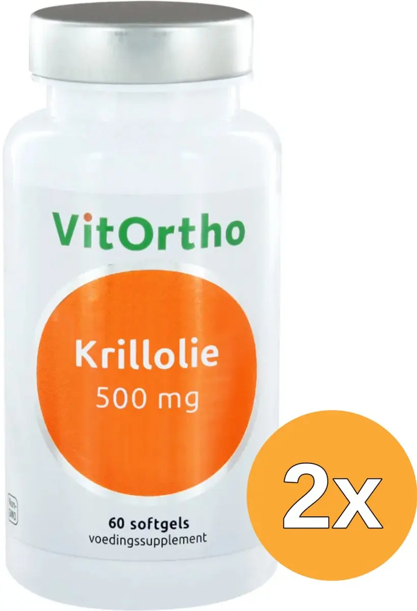 2x Vitortho Krillolie 500 Mg (60 softgels)