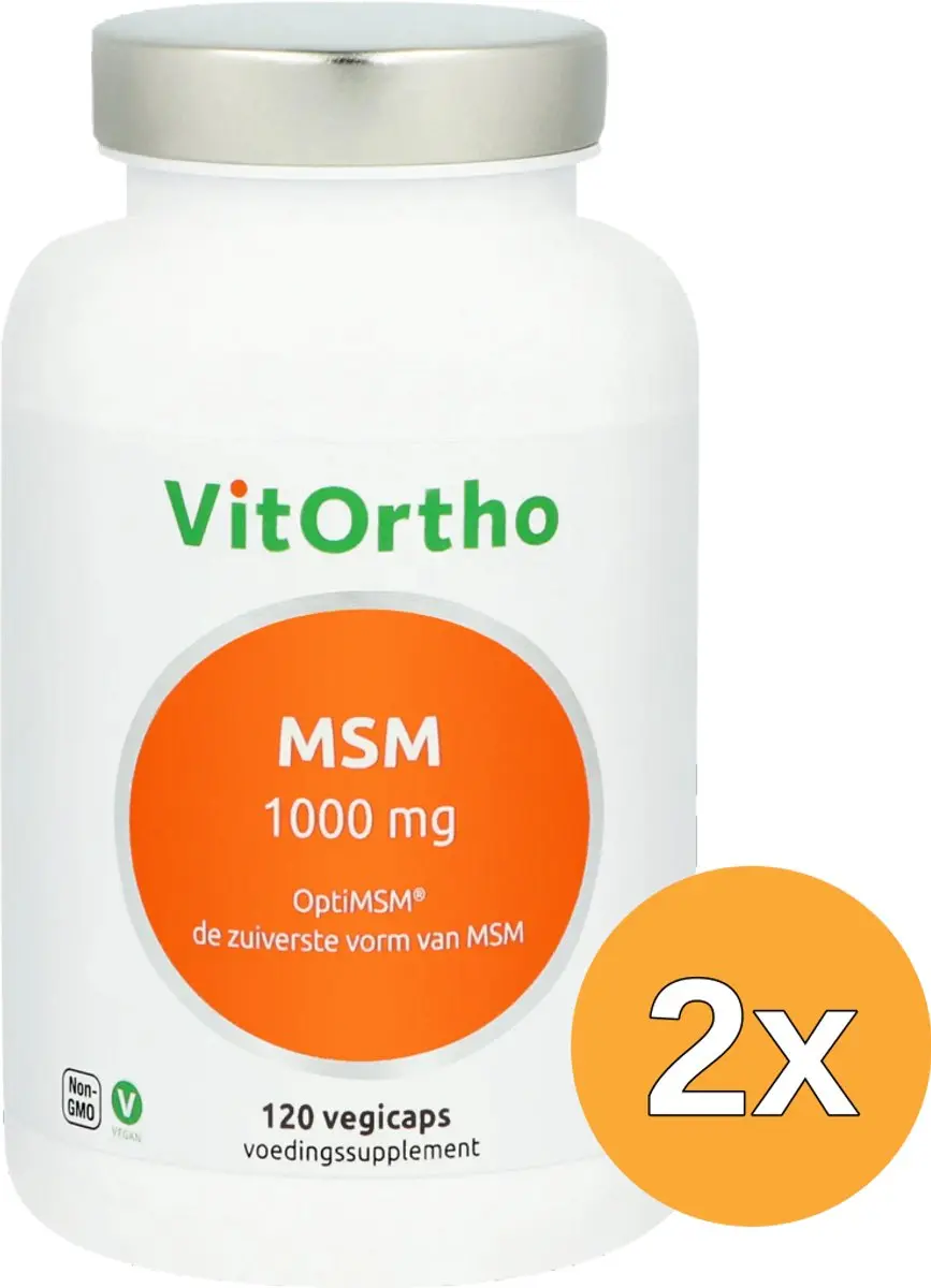 2x VitOrtho MSM 1000mg OptiMSM (120 vega capsules)