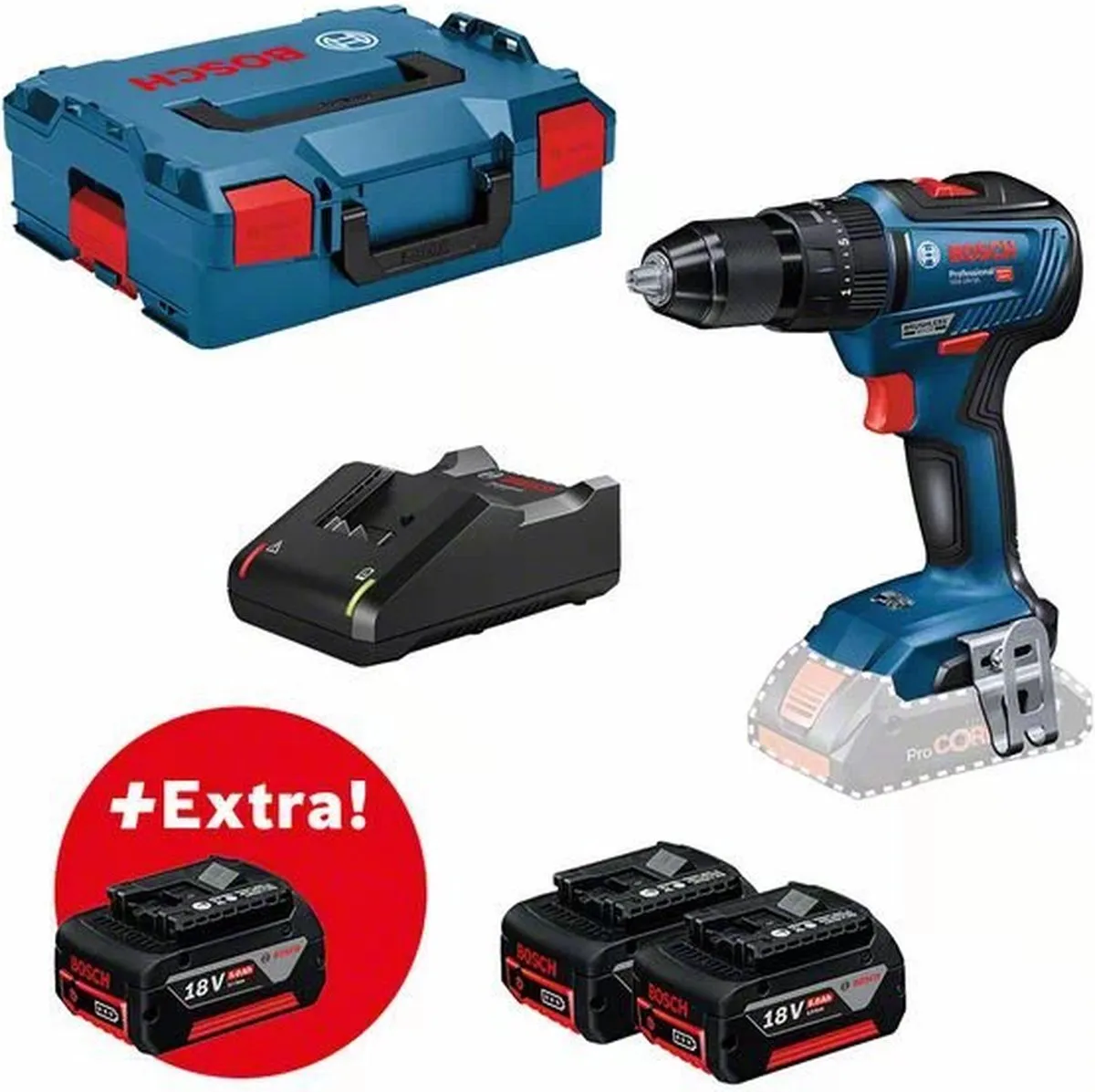 Bosch Professional GSB 18V-55 Klopboormachine - 3x 5000mAh - 85Nm