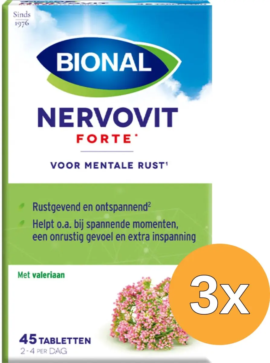 3x Bional Nervovit Forte (45 tabletten)