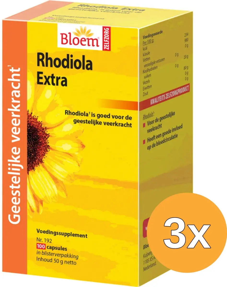 3x Bloem Rhodiola (100 capsules)