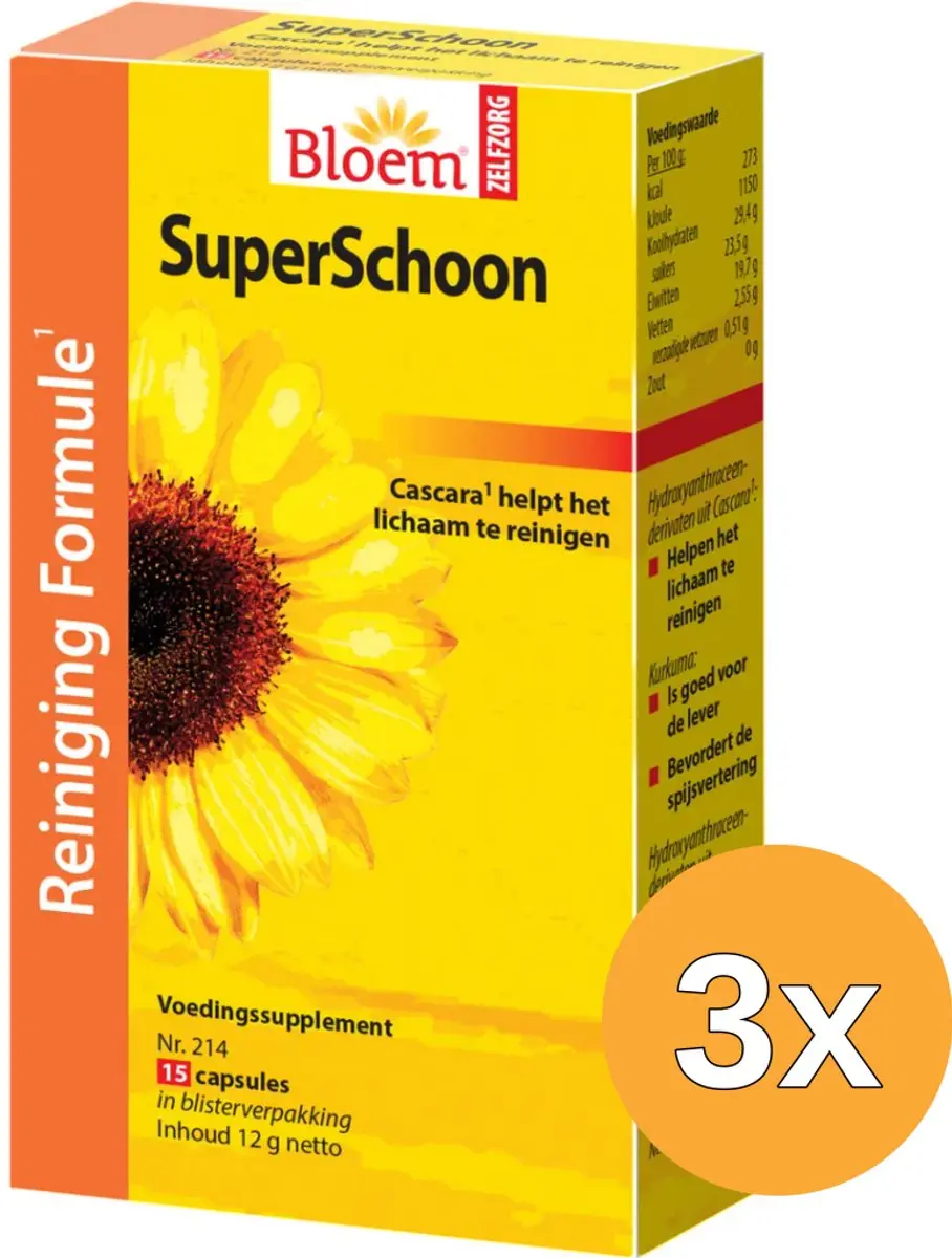 3x Bloem Super Schoon Reinigingskuur (15 capsules)