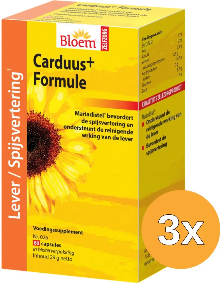 3x Bloem Carduus+ Formule (60 capsules)
