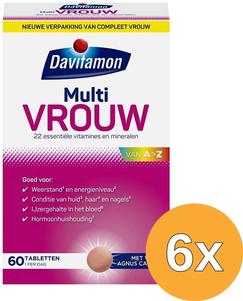 6x Davitamon Multi Vrouw (60 tabletten)