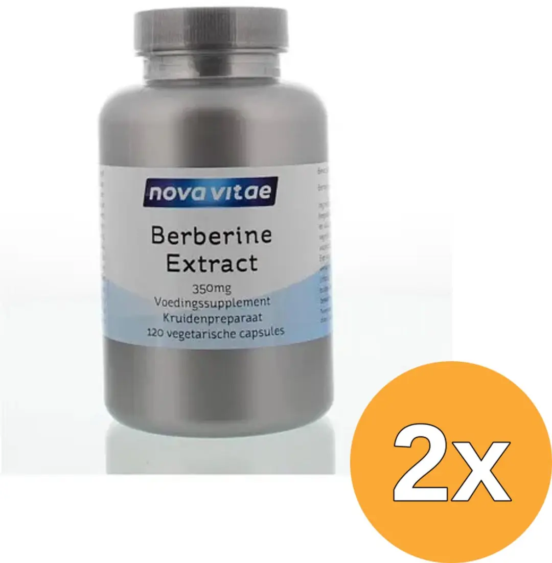 2x Nova Vitae Berberine Hci Extract 350 Mg (120 vega capsules)